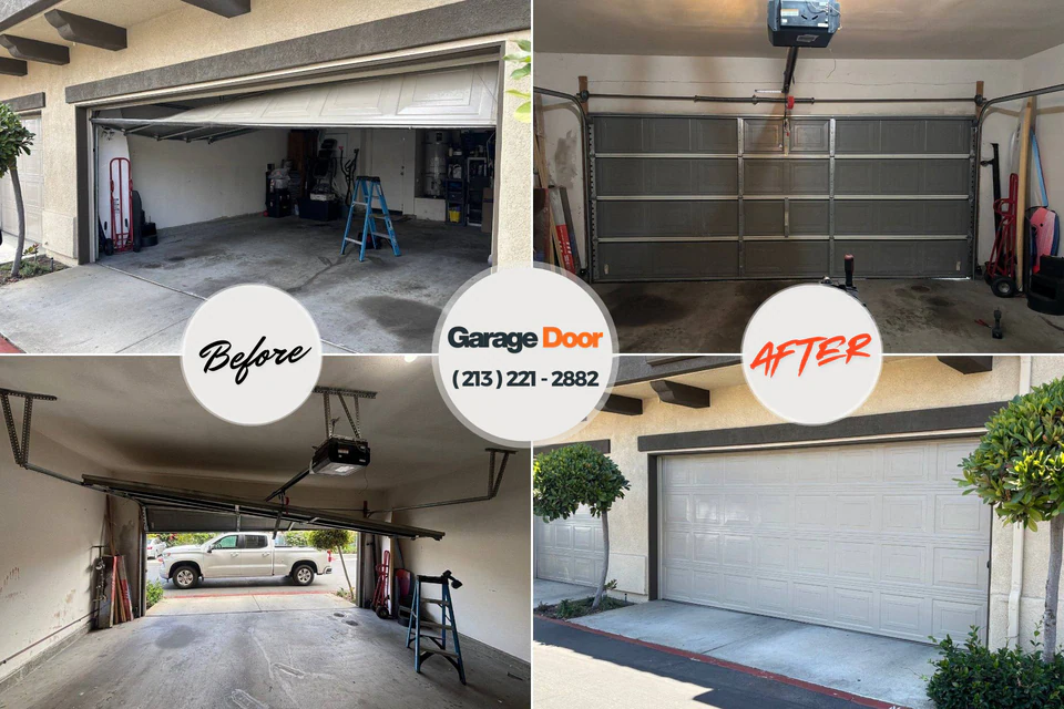 Before and after: garage door repair Muhlenberg Park, PA